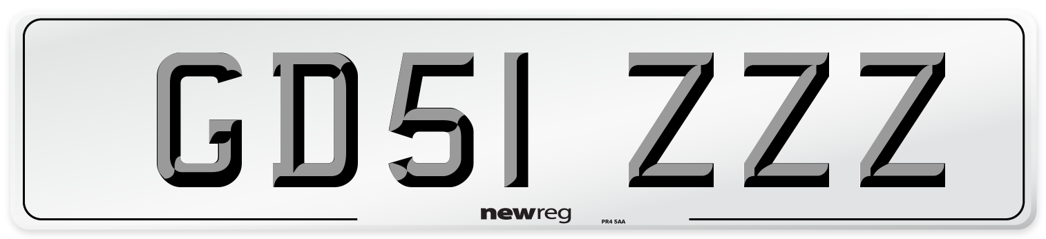 GD51 ZZZ Number Plate from New Reg